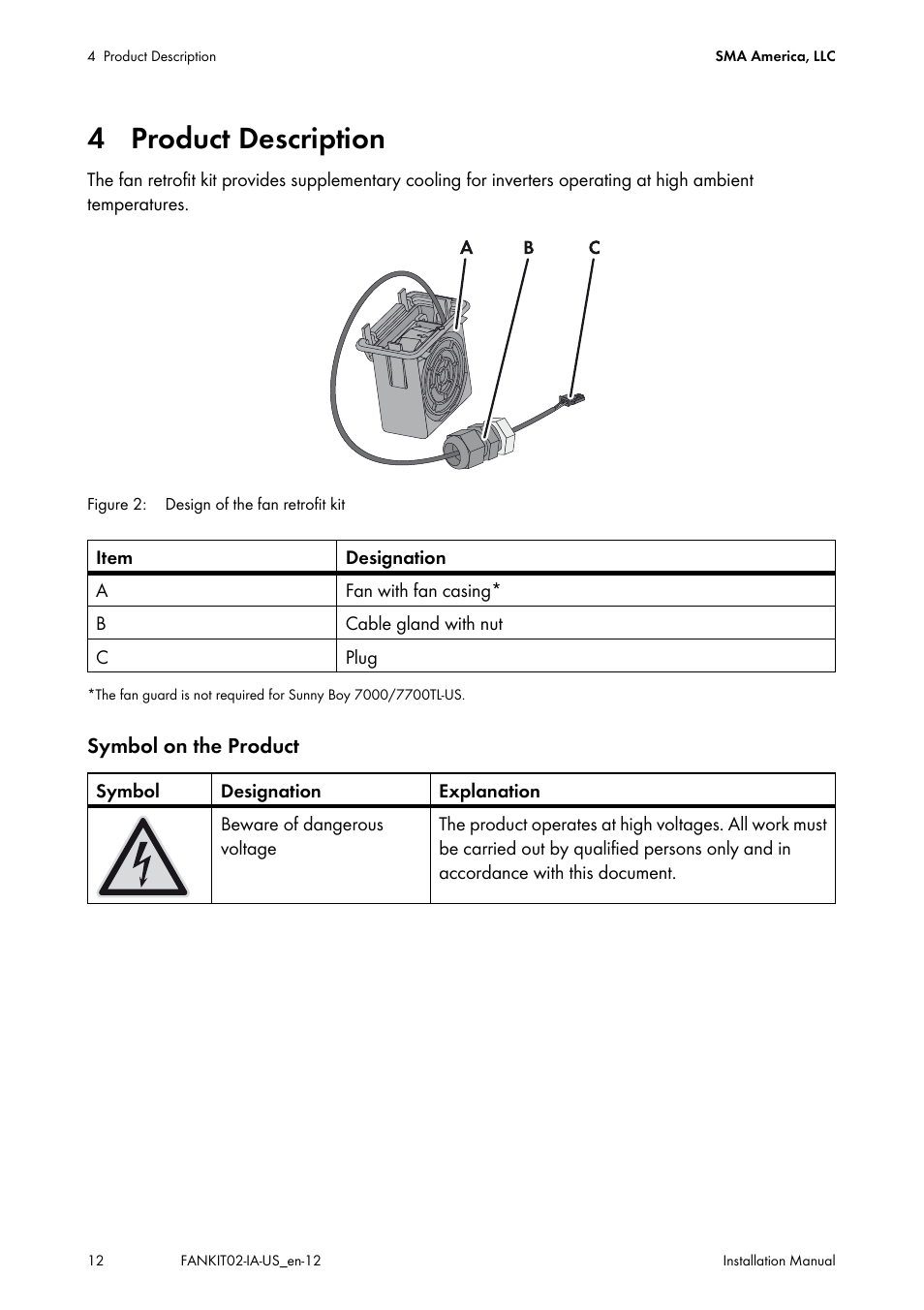 4 product description | SMA FANKIT02-10 User Manual | Page 12 / 24