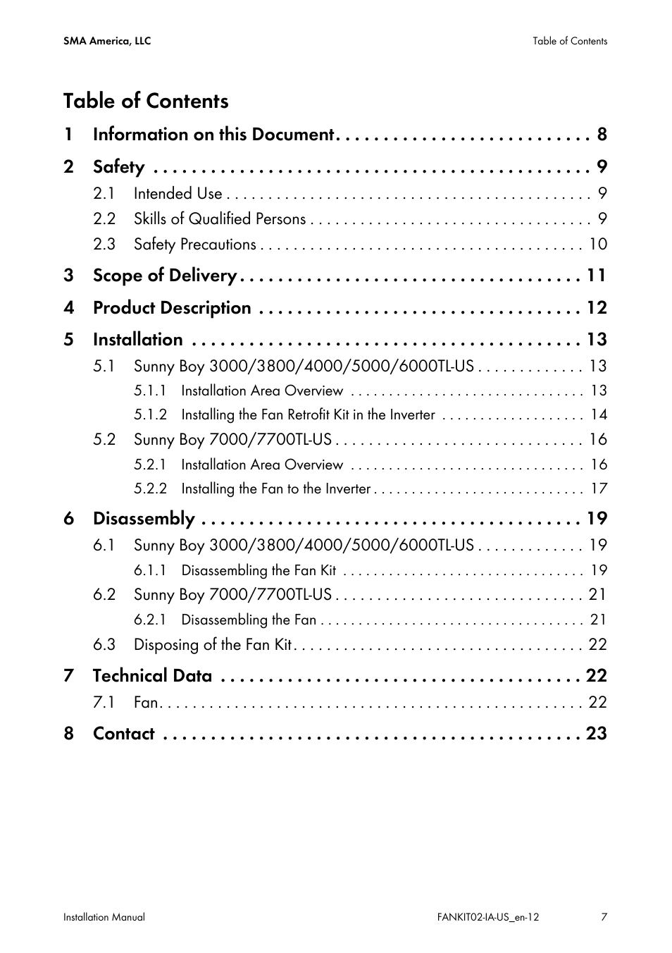 SMA FANKIT02-10 User Manual | Page 7 / 24