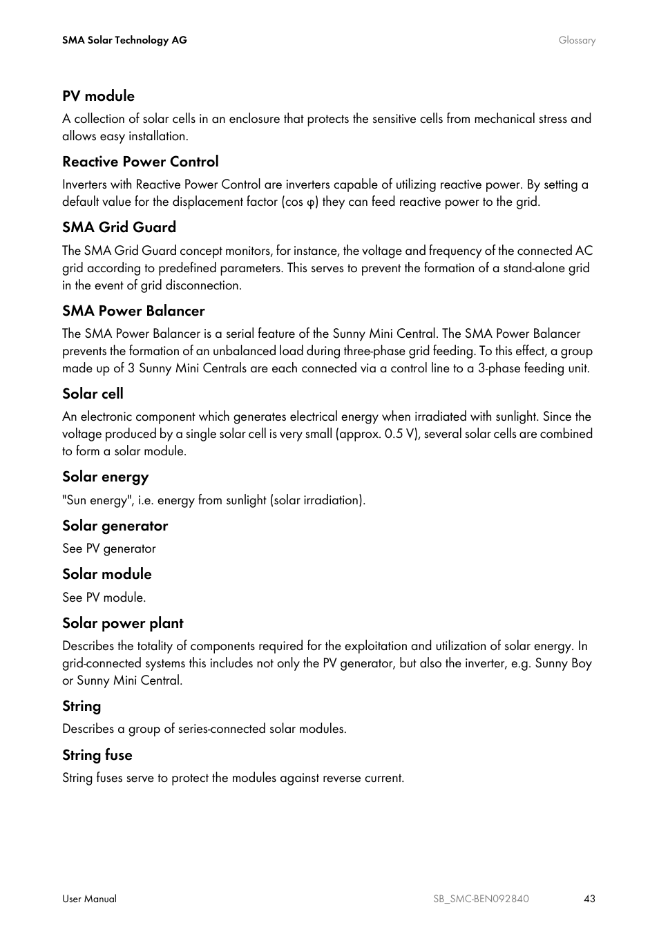 SMA SUNNY BOY User Manual | Page 43 / 48