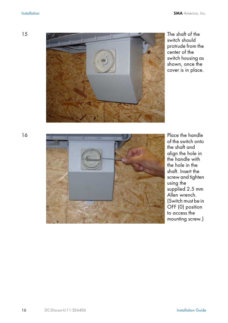 SMA DC Disconnect Switch For SB 3300-U User Manual | Page 22 / 32