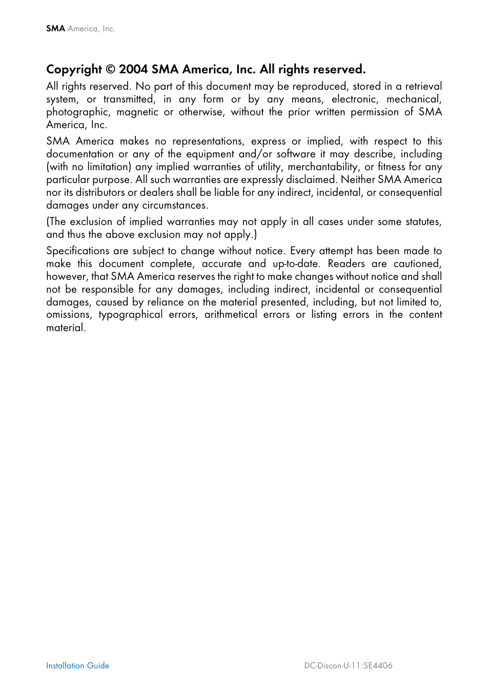SMA DC Disconnect Switch For SB 3300-U User Manual | Page 3 / 32