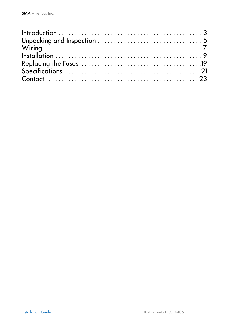 SMA DC Disconnect Switch For SB 3300-U User Manual | Page 5 / 32