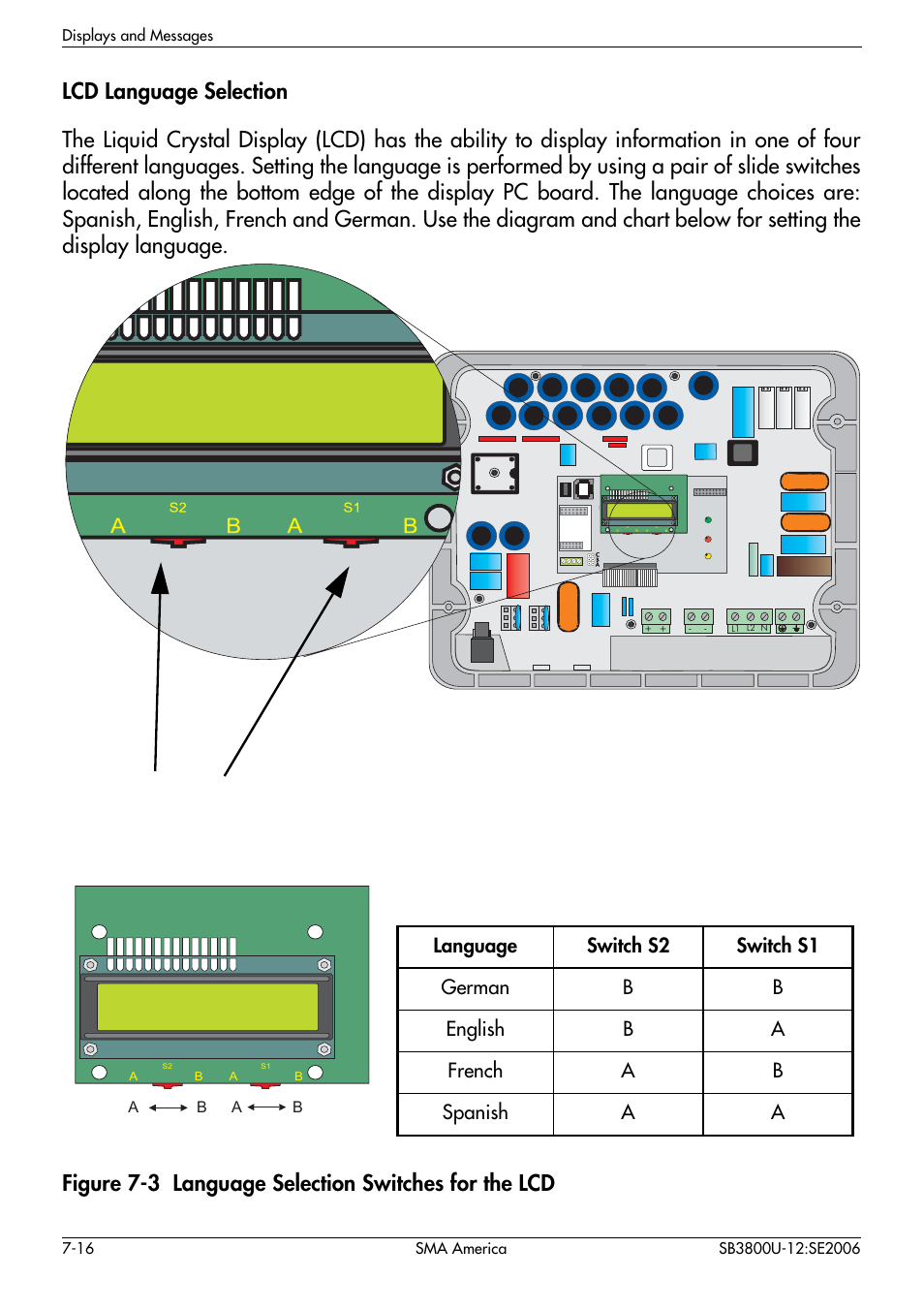Switch s2 switch s1, Ab b | SMA SB 3800-U User Manual | Page 64 / 86