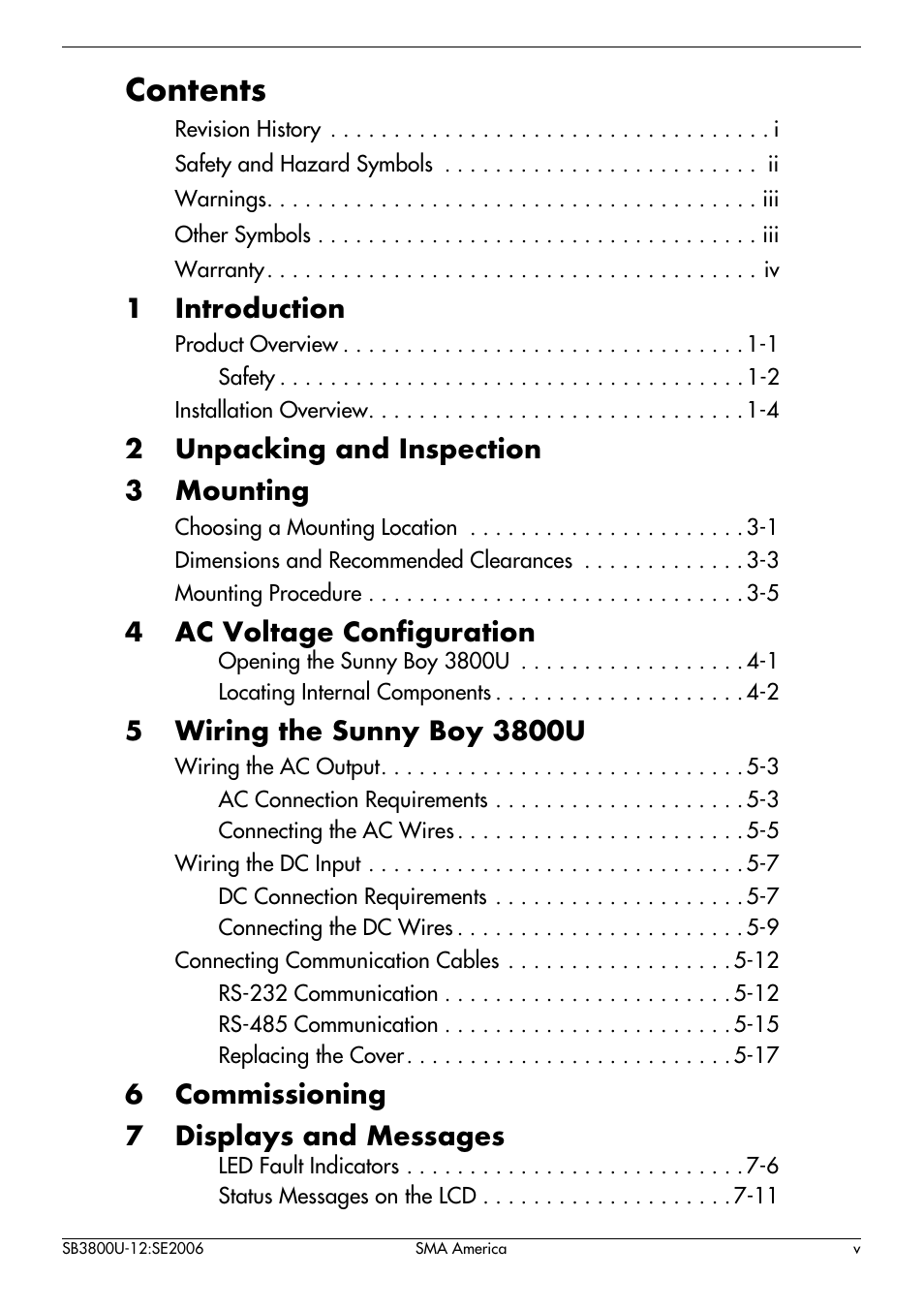 SMA SB 3800-U User Manual | Page 7 / 86