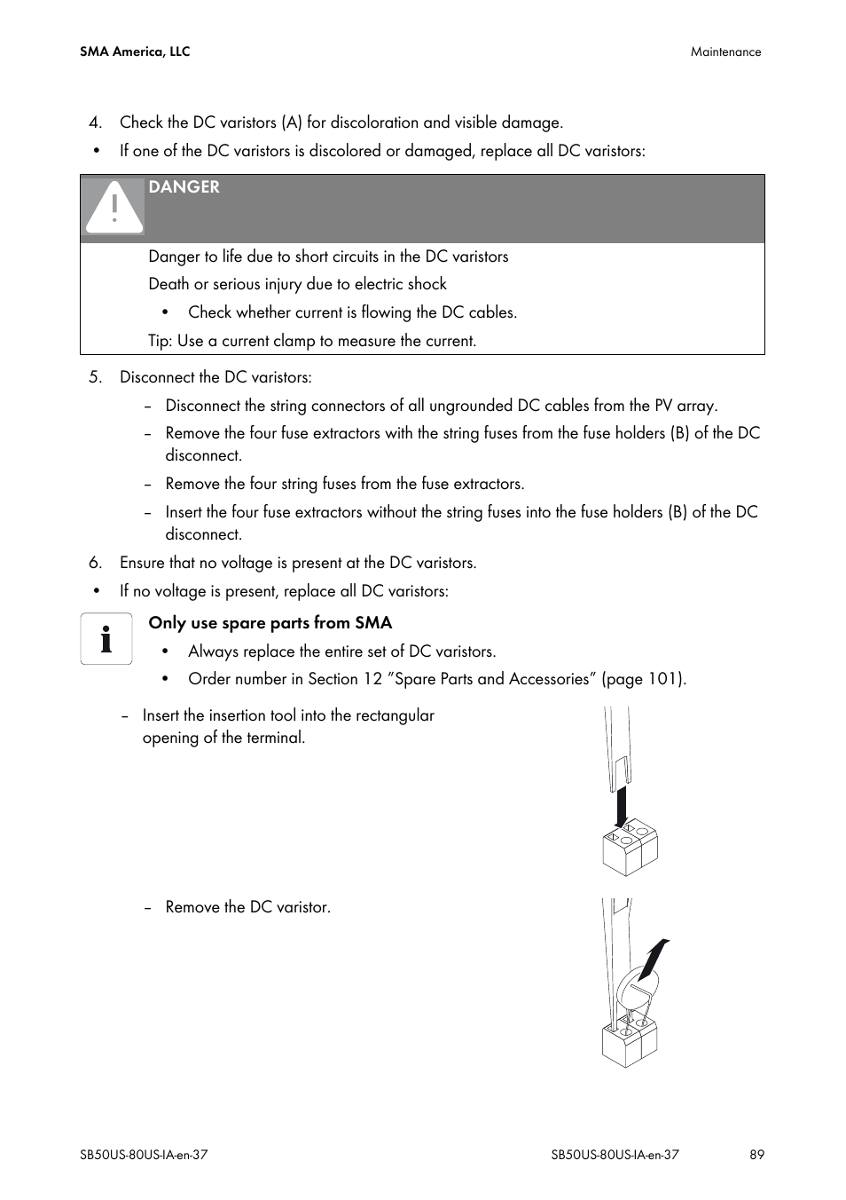 SMA SB 5000-US User Manual | Page 89 / 104