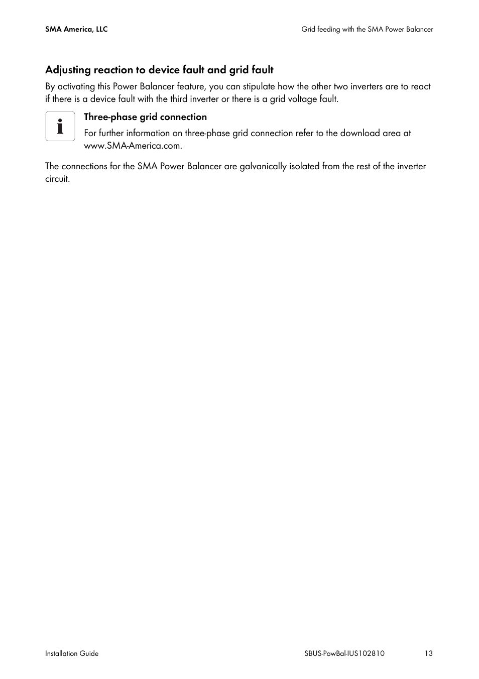 Adjusting reaction to device fault and grid fault | SMA POWER BALANCER User Manual | Page 13 / 28