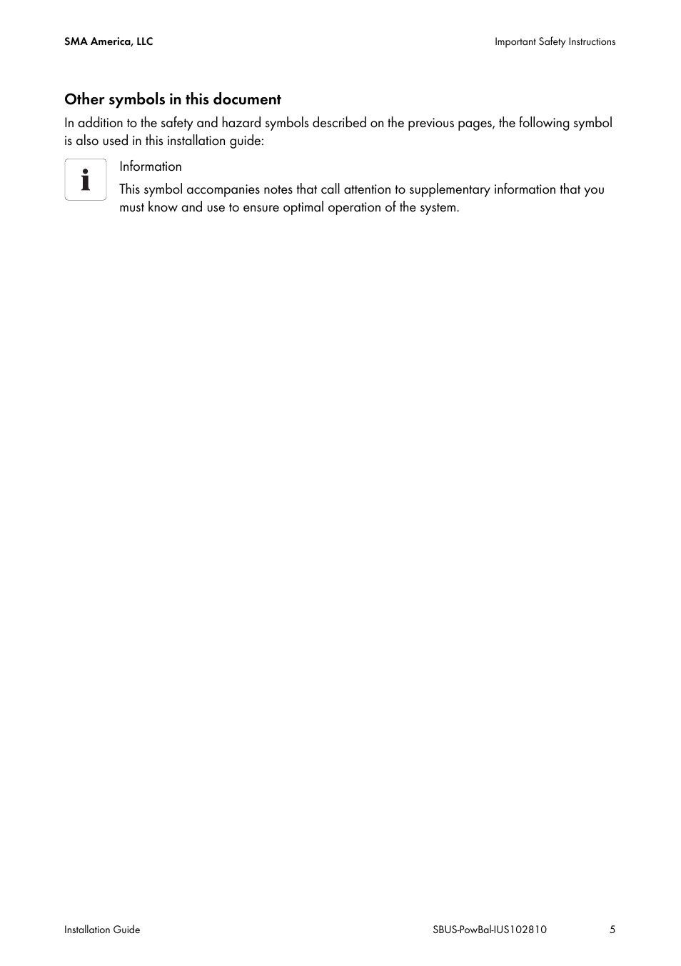 Other symbols in this document | SMA POWER BALANCER User Manual | Page 5 / 28