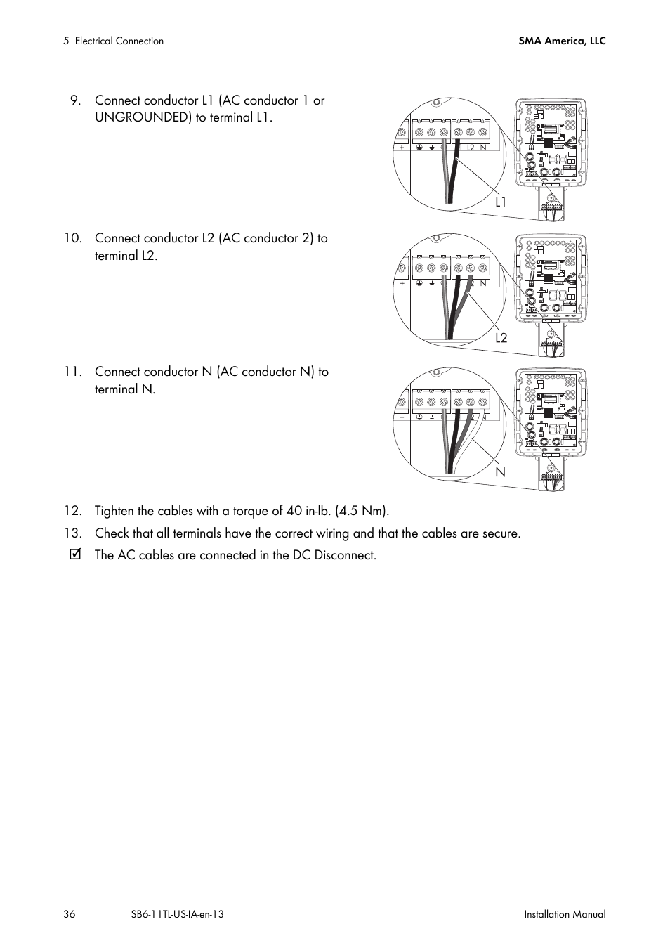 SMA SB 6000TL‑US Installation User Manual | Page 36 / 92
