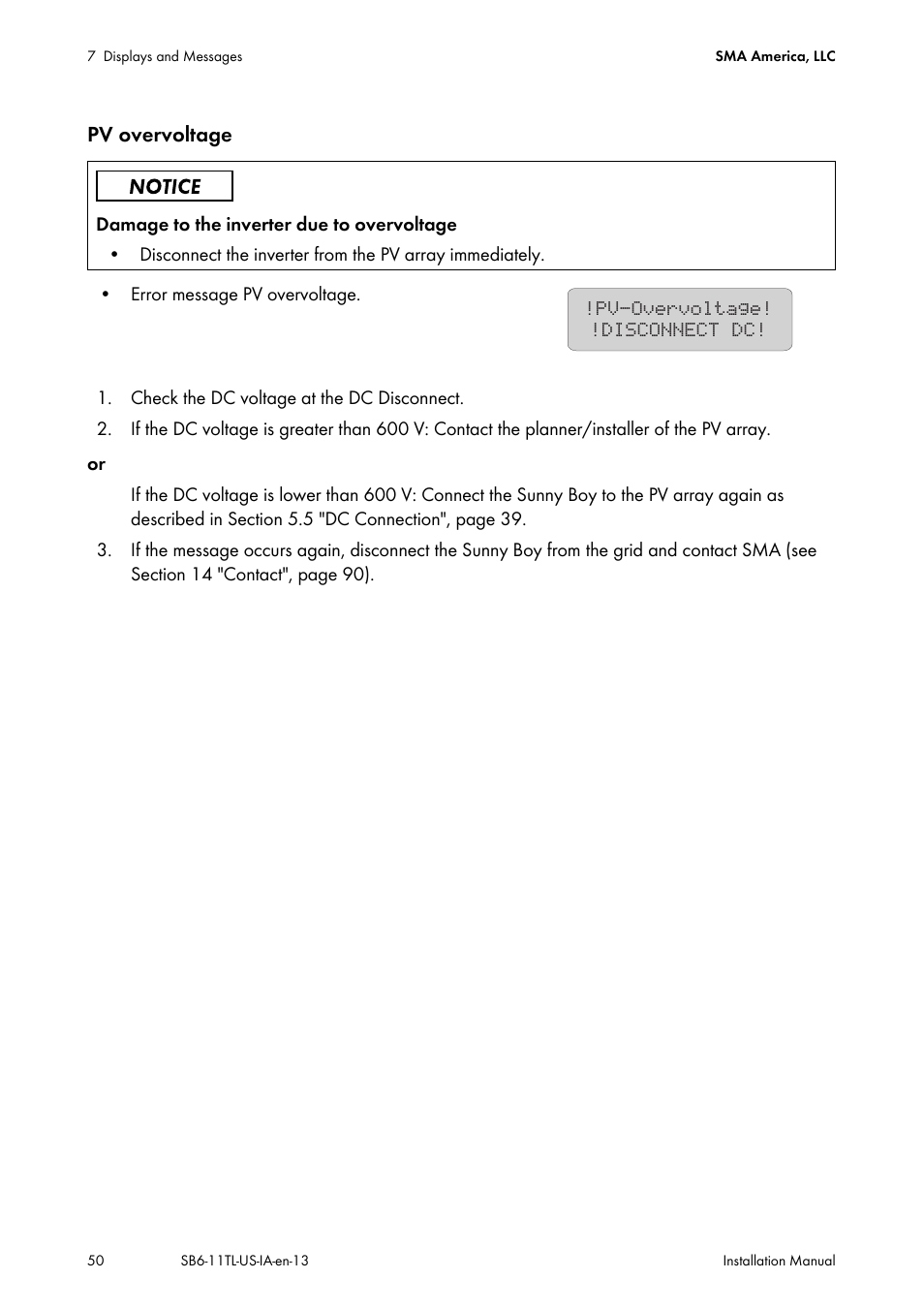 SMA SB 6000TL‑US Installation User Manual | Page 50 / 92