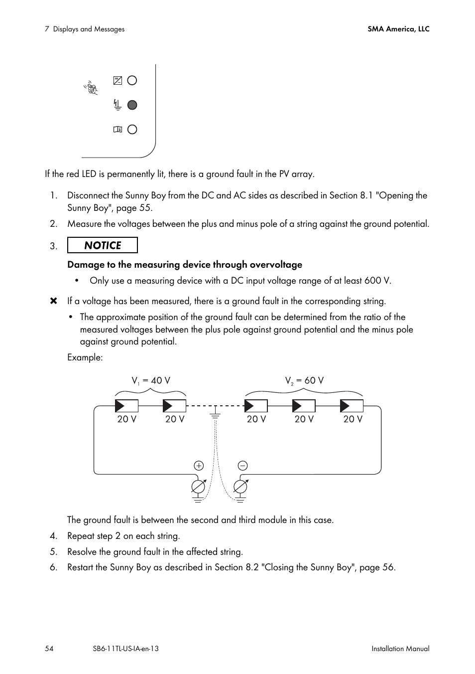 SMA SB 6000TL‑US Installation User Manual | Page 54 / 92