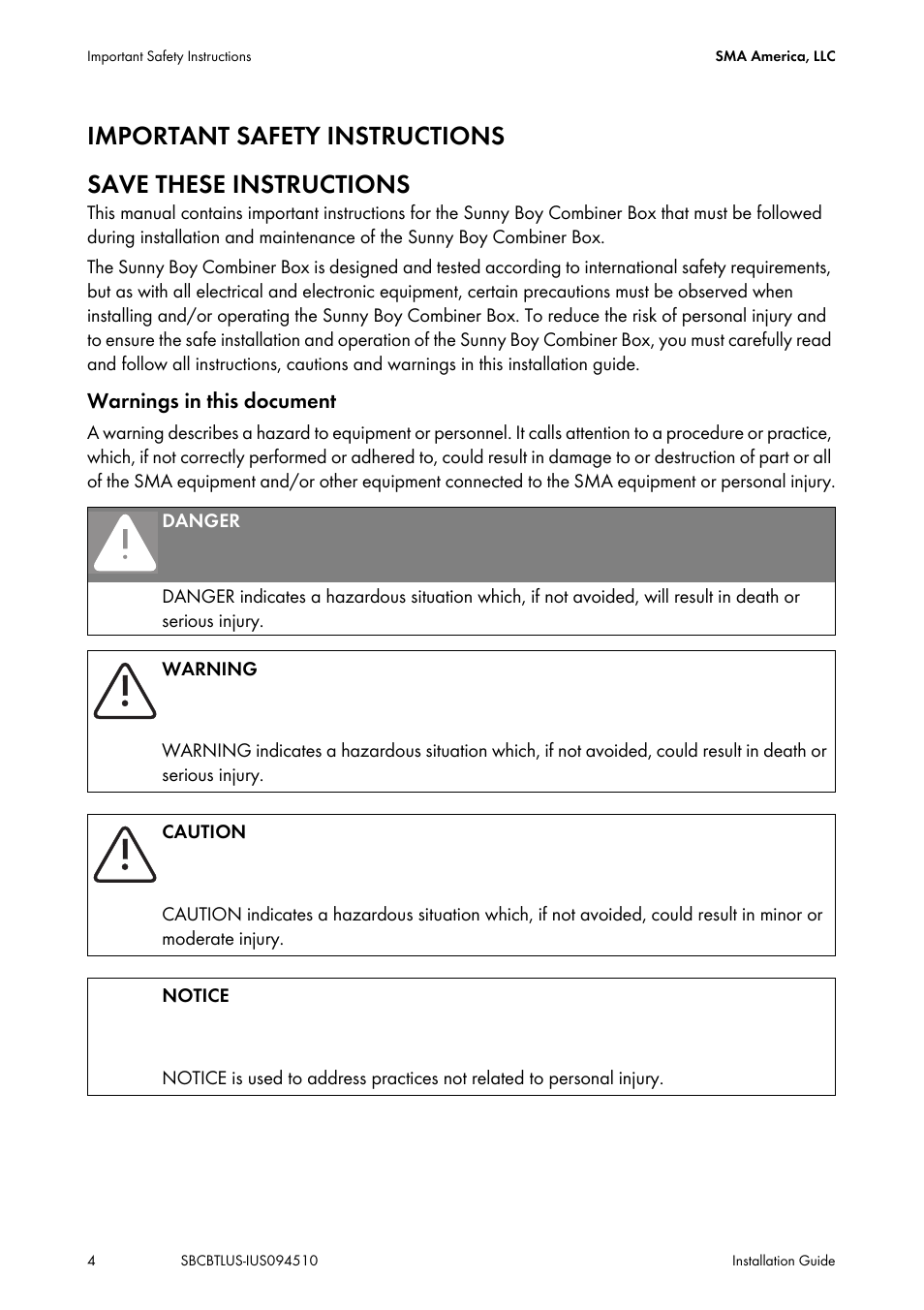 SMA SBCBTL6 User Manual | Page 4 / 36