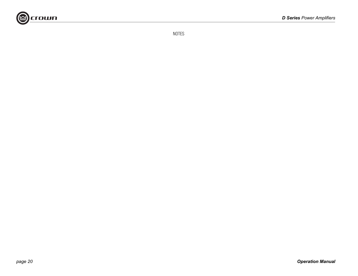 Crown Audio D-75A User Manual | Page 20 / 24