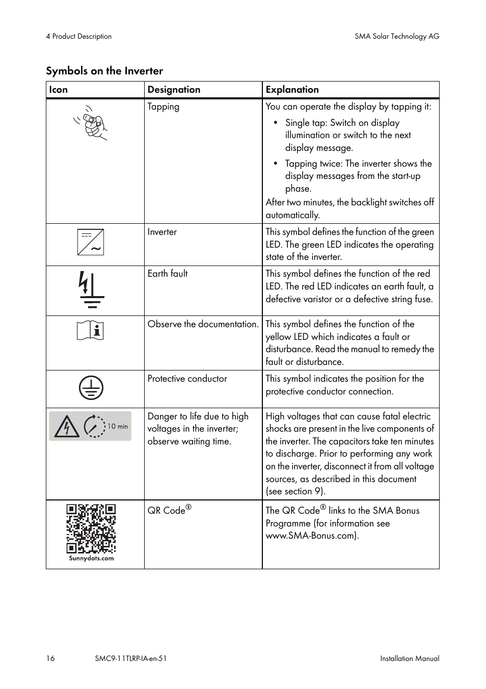 SMA SMC 9000TL Installation User Manual | Page 16 / 96