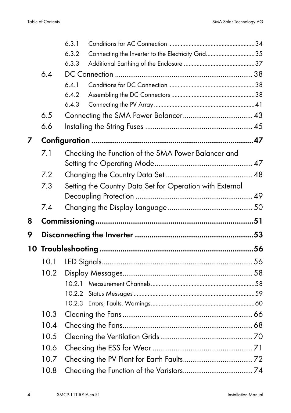 SMA SMC 9000TL Installation User Manual | Page 4 / 96