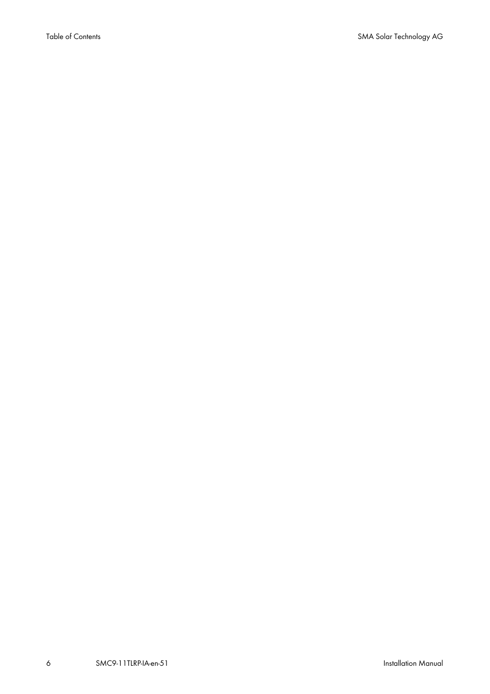 SMA SMC 9000TL Installation User Manual | Page 6 / 96
