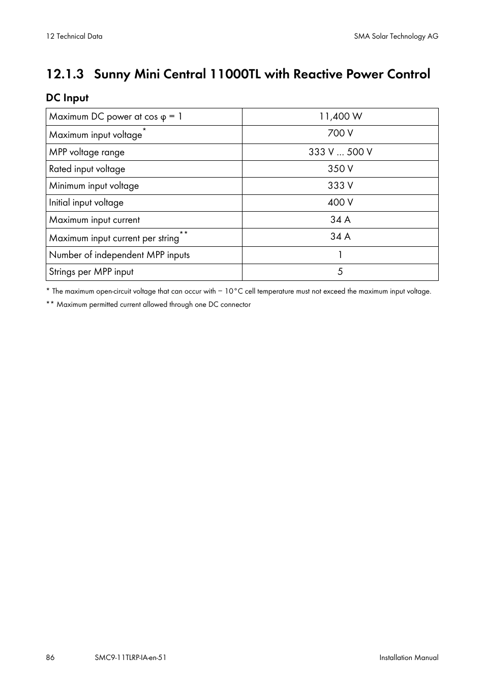 SMA SMC 9000TL Installation User Manual | Page 86 / 96