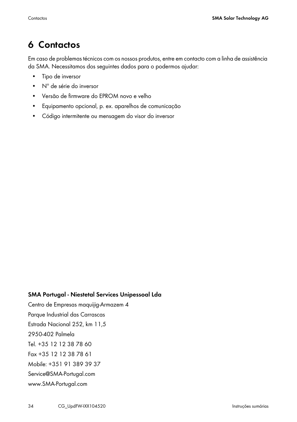6 contactos | SMA IMXX-FWUP SMCTL User Manual | Page 34 / 40