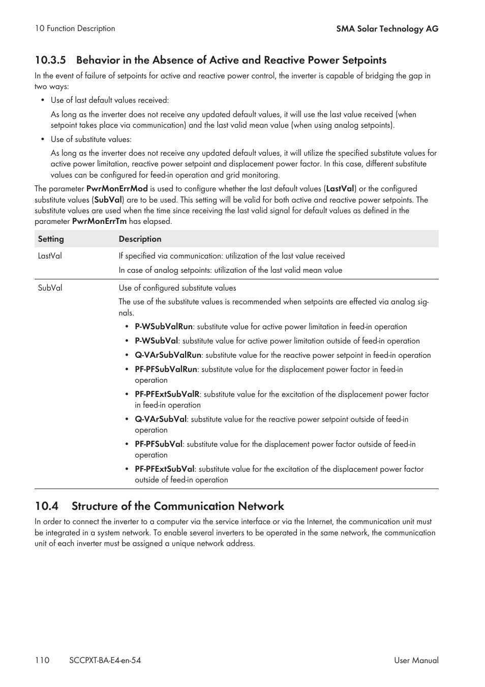 4 structure of the communication network | SMA SC 500CP XT User Manual | Page 110 / 158