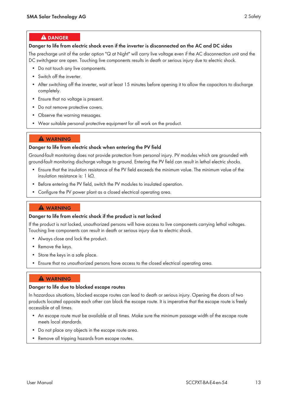 SMA SC 500CP XT User Manual | Page 13 / 158