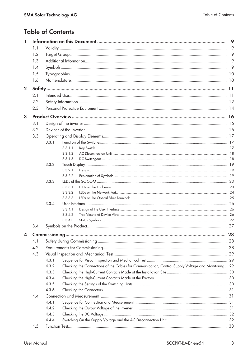 SMA SC 500CP XT User Manual | Page 3 / 158