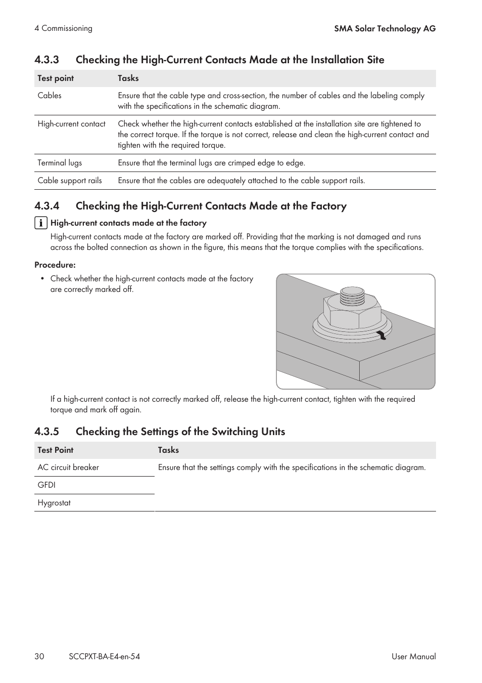 5 checking the settings of the switching units, Checking the settings of the switching units | SMA SC 500CP XT User Manual | Page 30 / 158