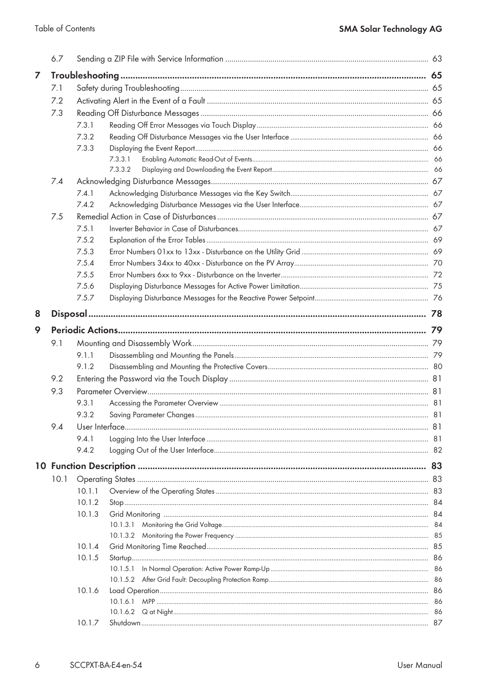 SMA SC 500CP XT User Manual | Page 6 / 158