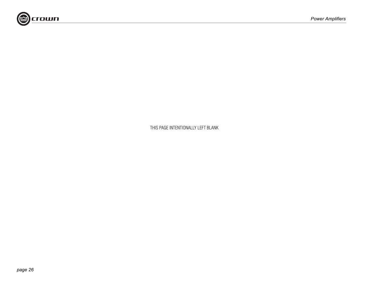 Crown Audio Xs500 User Manual | Page 26 / 28