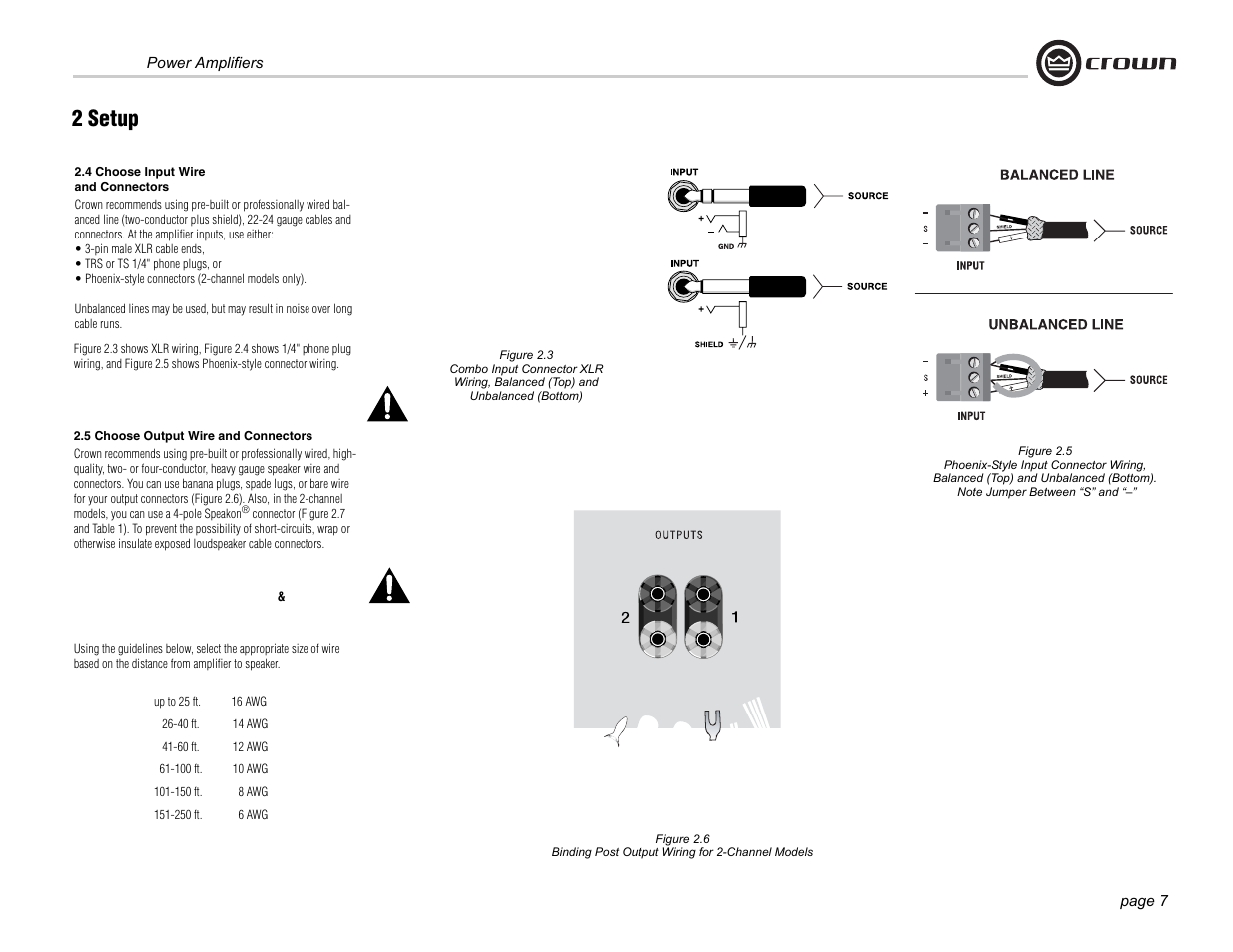 2 setup | Crown Audio Xs500 User Manual | Page 7 / 28