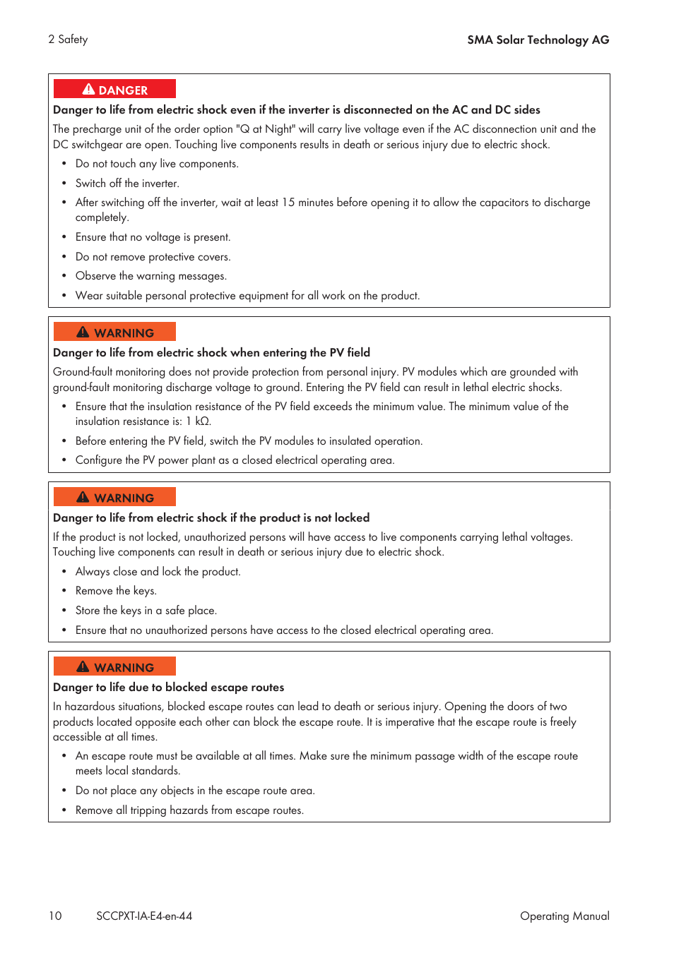 SMA SC 500CP XT Installation User Manual | Page 10 / 82