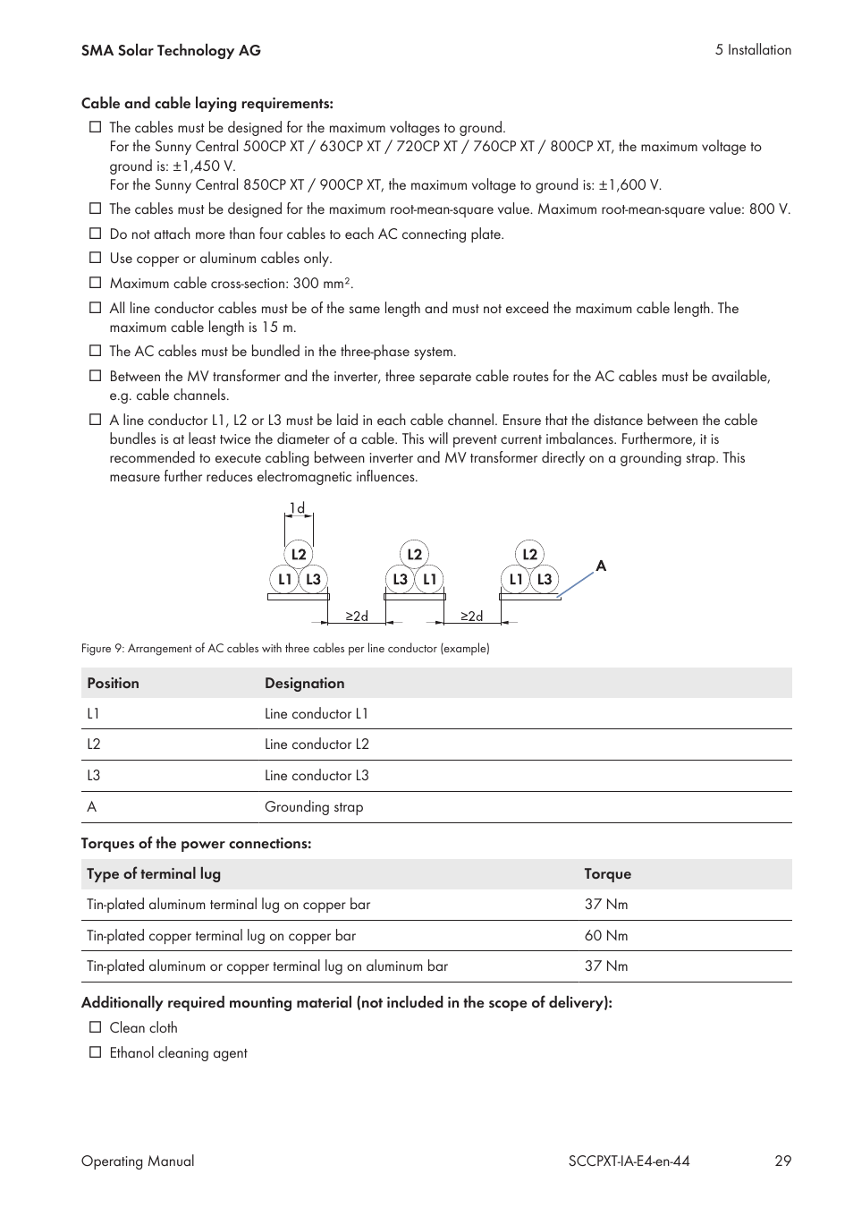 SMA SC 500CP XT Installation User Manual | Page 29 / 82
