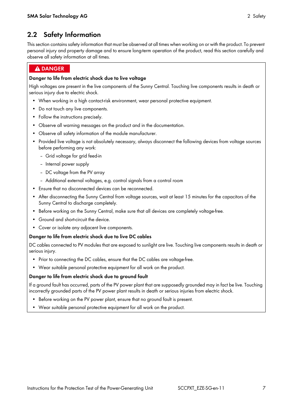 2 safety information | SMA SC 500CP XT Service Manual User Manual | Page 7 / 18