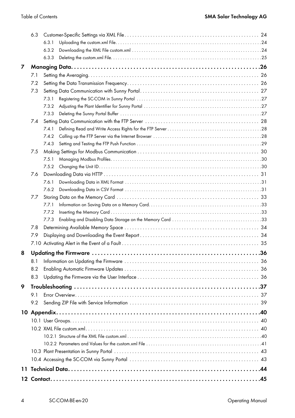 SMA SC-COM User Manual | Page 4 / 48