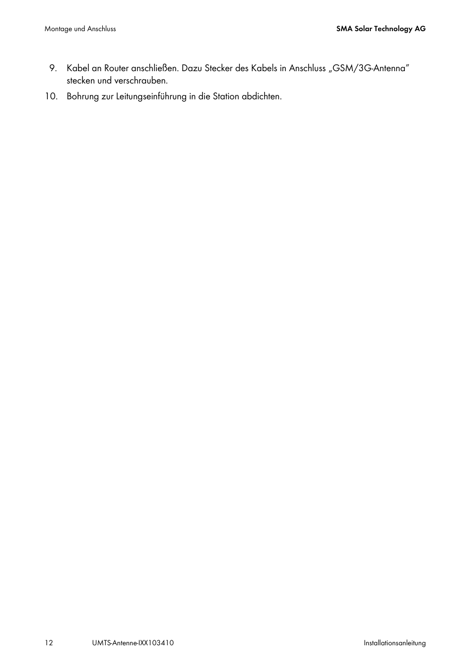 SMA GSM-UMTS-OUTAN User Manual | Page 12 / 40