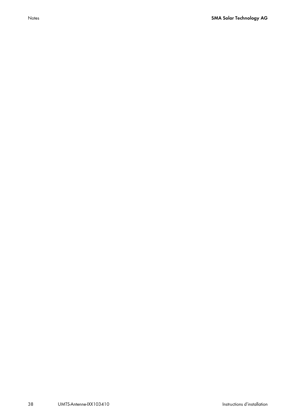 SMA GSM-UMTS-OUTAN User Manual | Page 38 / 40