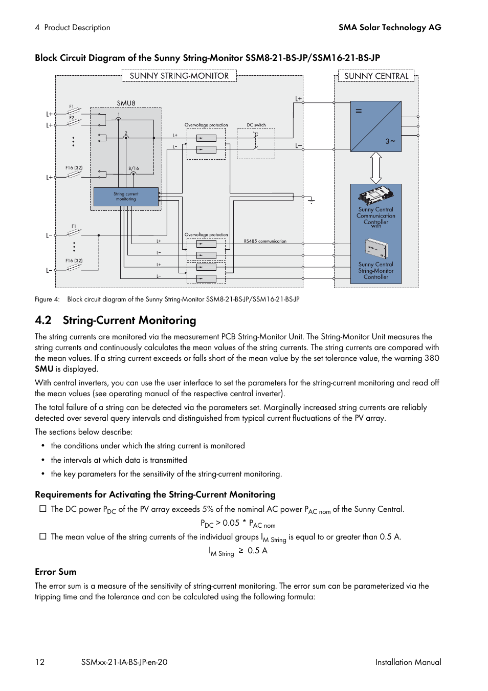 2 string-current monitoring | SMA SSM8-21-BS User Manual | Page 12 / 60
