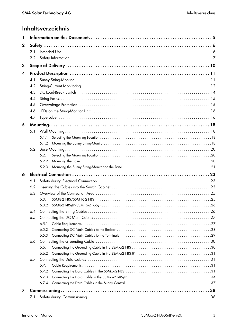 SMA SSM8-21-BS User Manual | Page 3 / 60