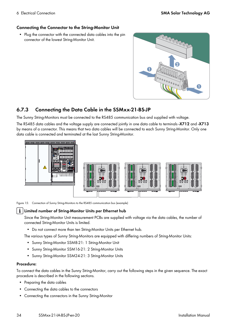 3 connecting the data cable in the ssmxx-21-bs-jp | SMA SSM8-21-BS User Manual | Page 34 / 60