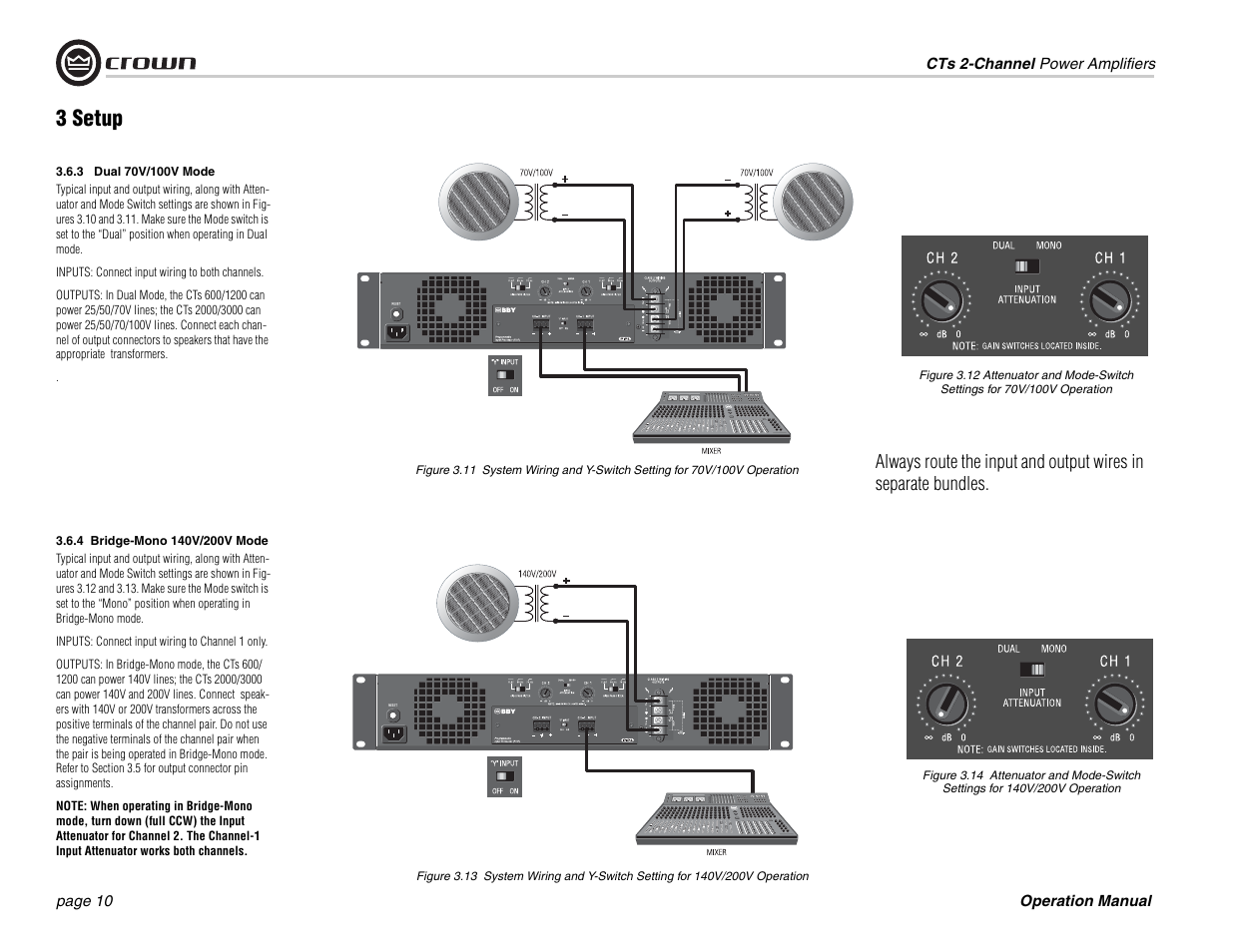 3 setup | Crown Audio CTs 600 User Manual | Page 10 / 32