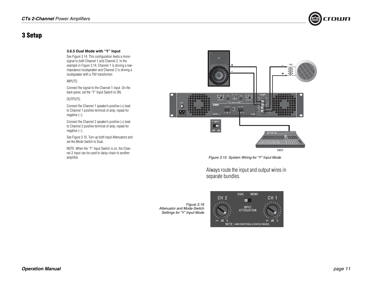 3 setup | Crown Audio CTs 600 User Manual | Page 11 / 32