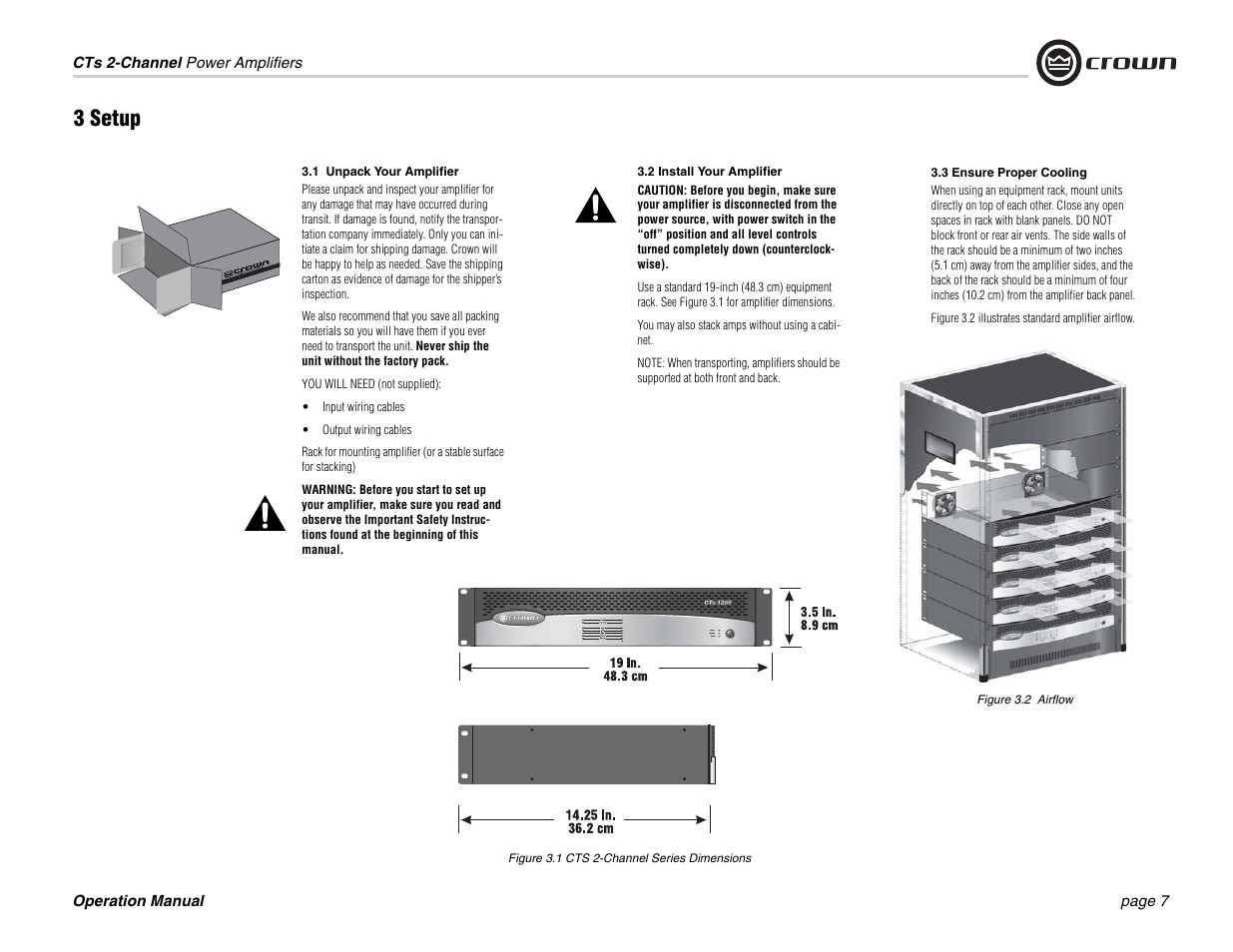 3 setup | Crown Audio CTs 600 User Manual | Page 7 / 32