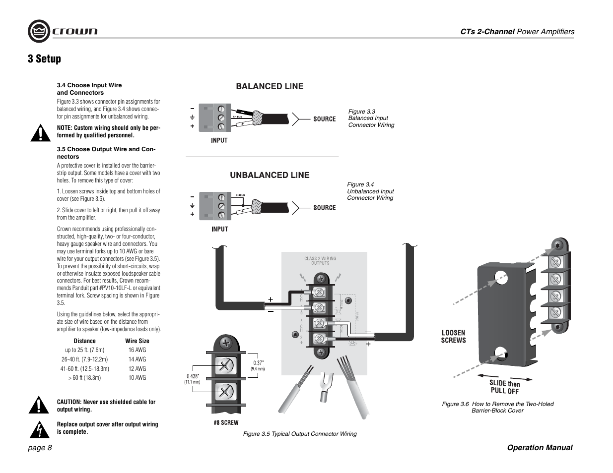 3 setup | Crown Audio CTs 600 User Manual | Page 8 / 32