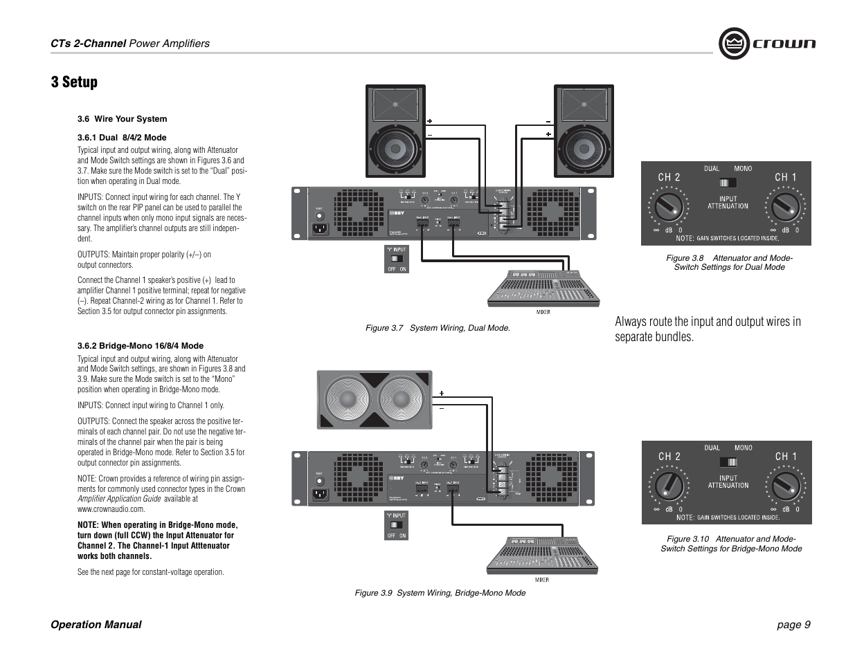 3 setup | Crown Audio CTs 600 User Manual | Page 9 / 32