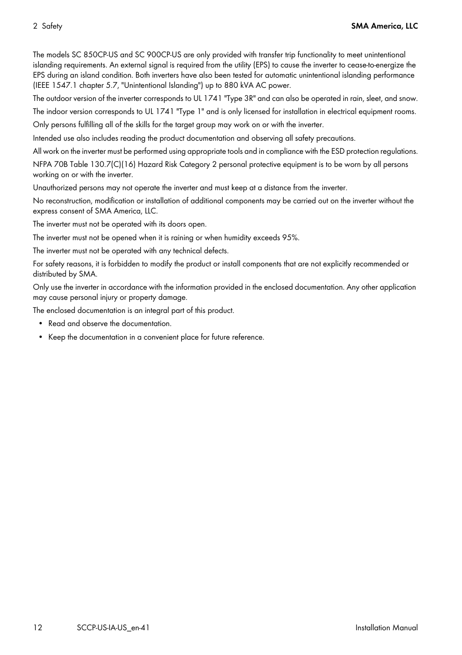 SMA SC 500CP-US User Manual | Page 12 / 112