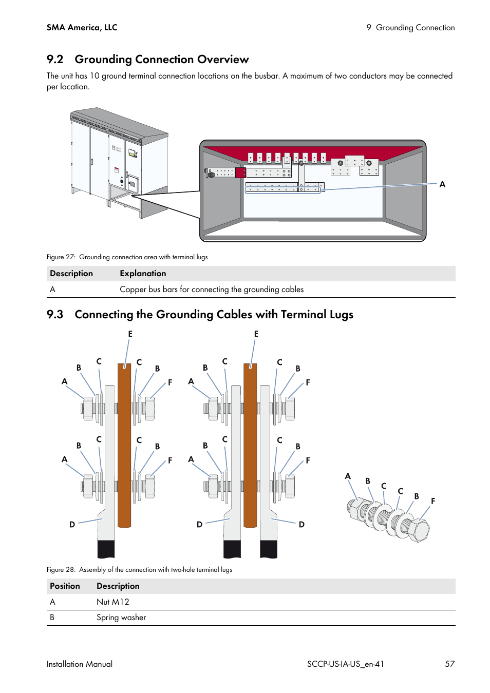 2 grounding connection overview | SMA SC 500CP-US User Manual | Page 57 / 112