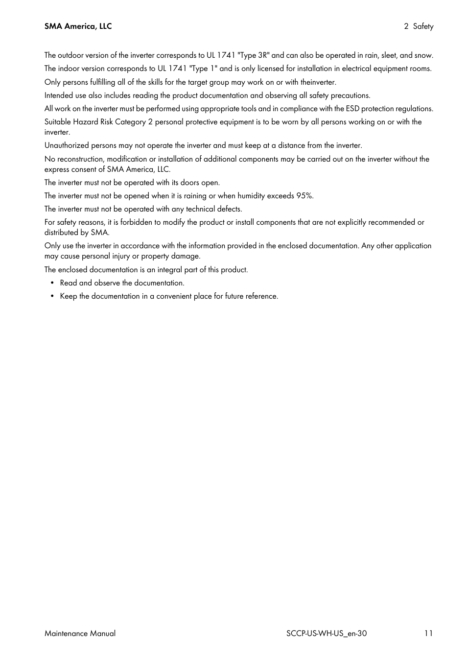 SMA SC 500CP-US Maintenance Manual User Manual | Page 11 / 52