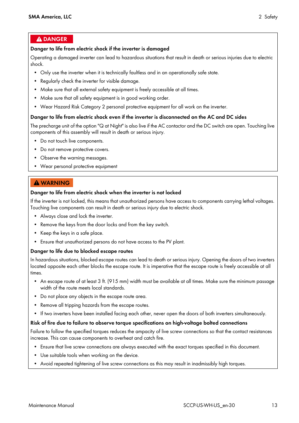 SMA SC 500CP-US Maintenance Manual User Manual | Page 13 / 52