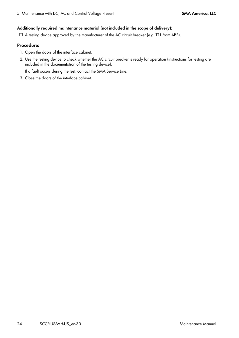 SMA SC 500CP-US Maintenance Manual User Manual | Page 24 / 52