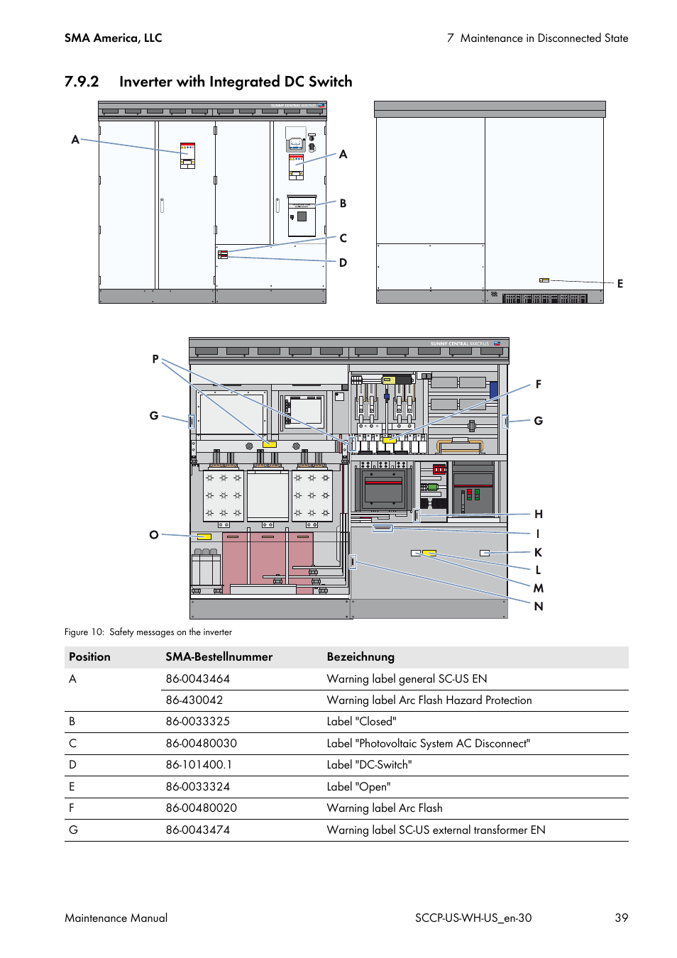 2 inverter with integrated dc switch | SMA SC 500CP-US Maintenance Manual User Manual | Page 39 / 52