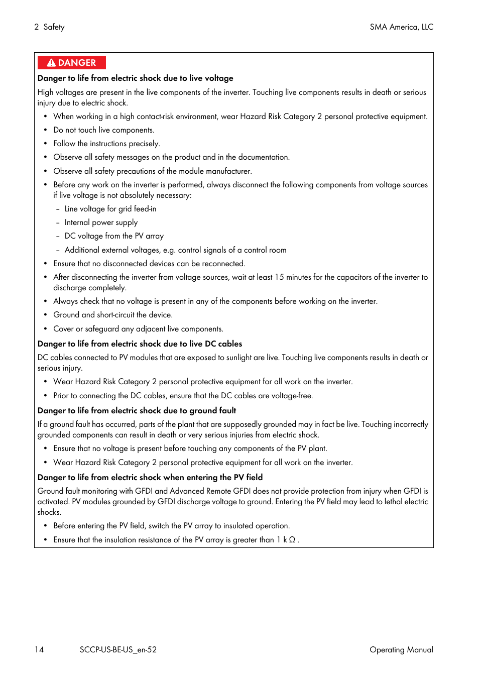 SMA SC 500CP-US-10 600V User Manual | Page 14 / 112