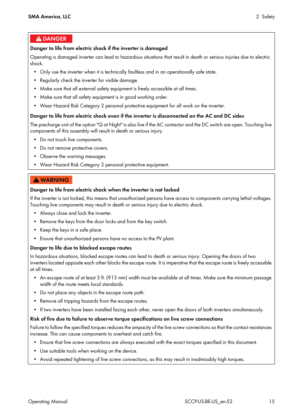 SMA SC 500CP-US-10 600V User Manual | Page 15 / 112
